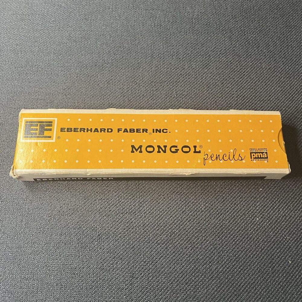 Eberhard Faber Mongol 482 No. 2 Pencils Full Dozen 12 Box Unsharpened PA USA Vtg